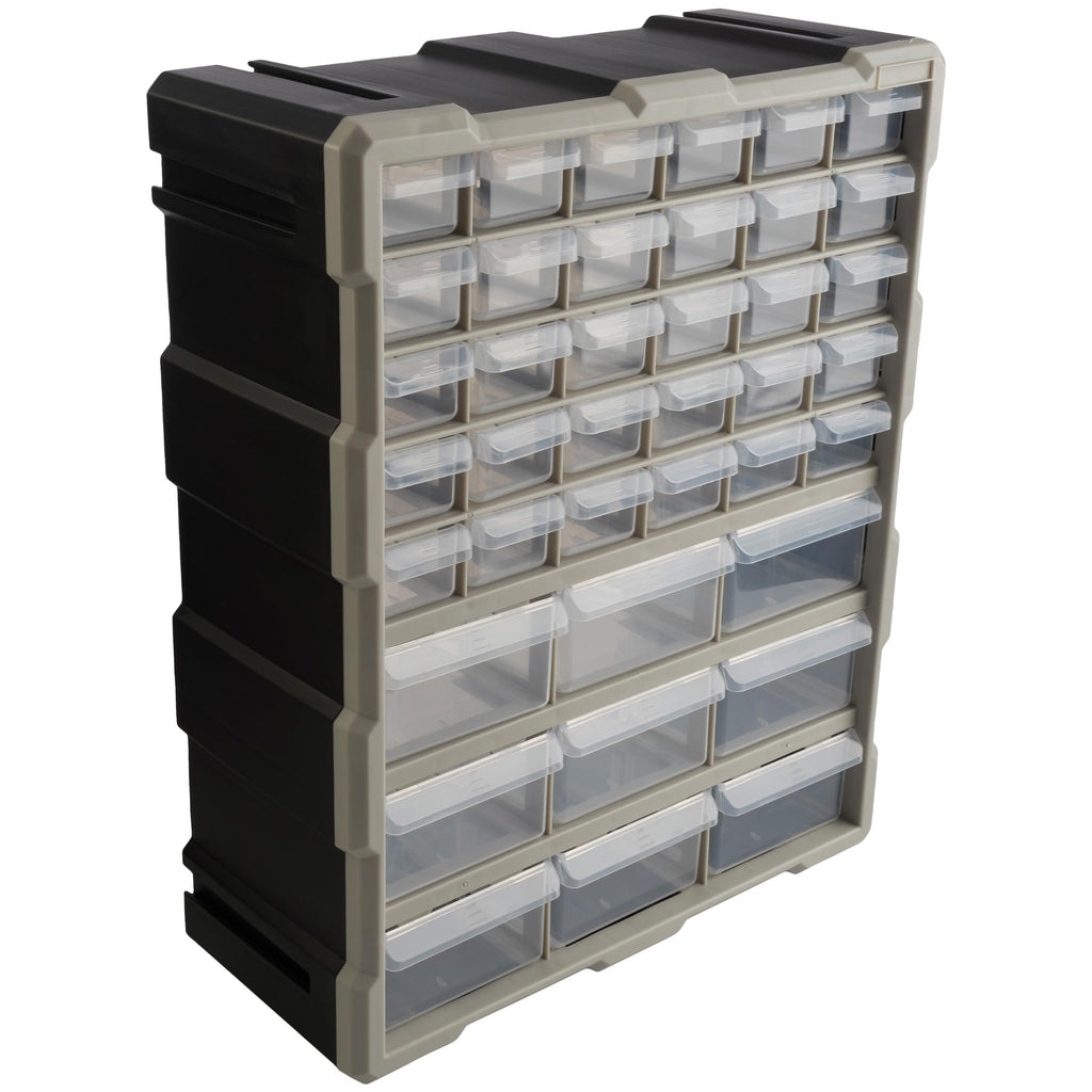 39-Drawer Plastic Small Parts Organizer, Black