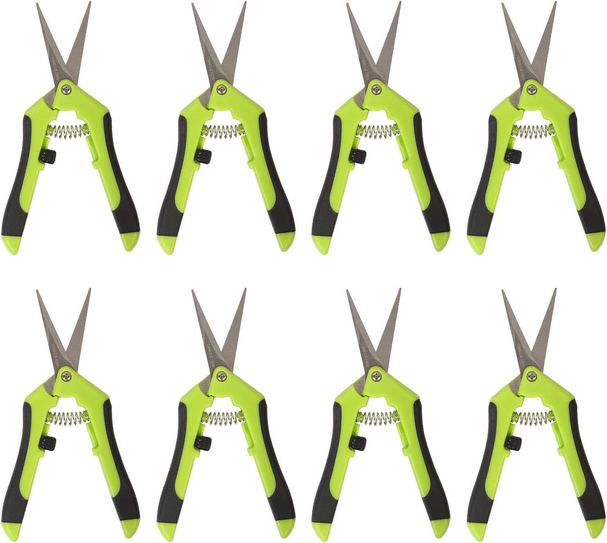8 Pack 6.5 Inch Bud Trimming Scissors, Professional Stainless Steel Gardening Hand Pruners Micro-Tip Pruning Snips