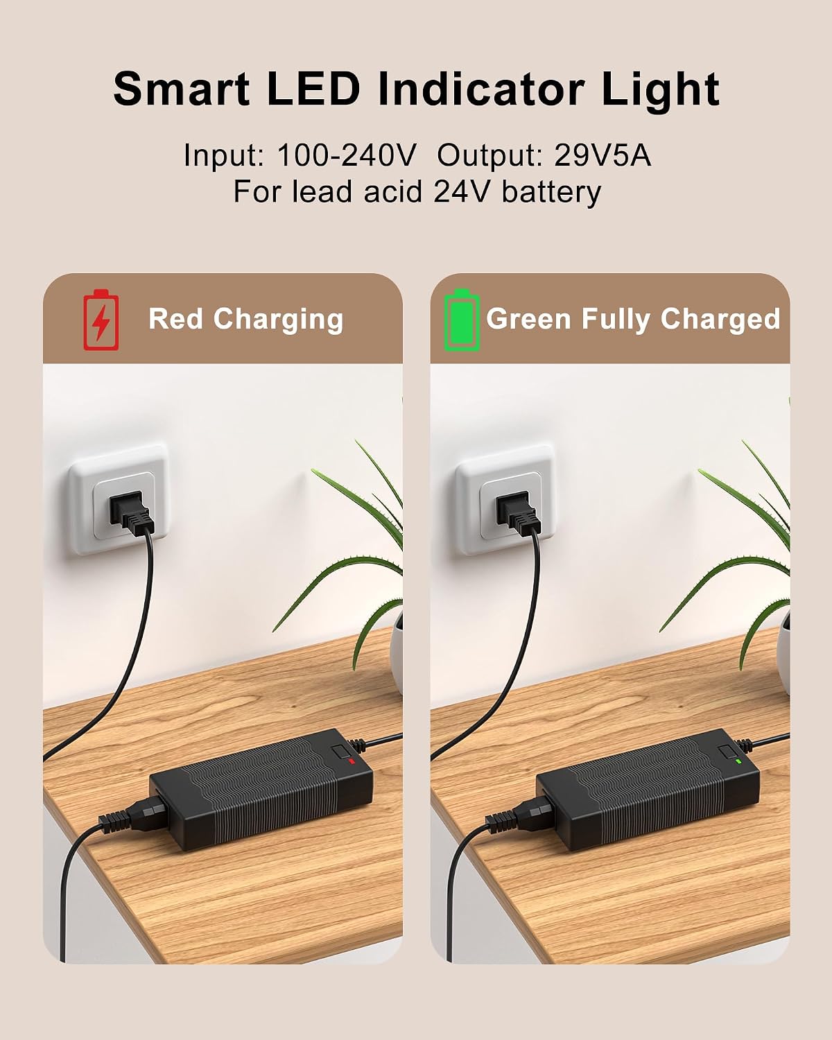 24V 5A 3-Pin Male XLR Connector Battery Charger Compatible with Jazzy Power Chair,Pride Mobility Scooter,Lakematic,Drive Medical,Golden Technologies,Shoprider,Rascal 200T/500T/301 Charger Power Cord