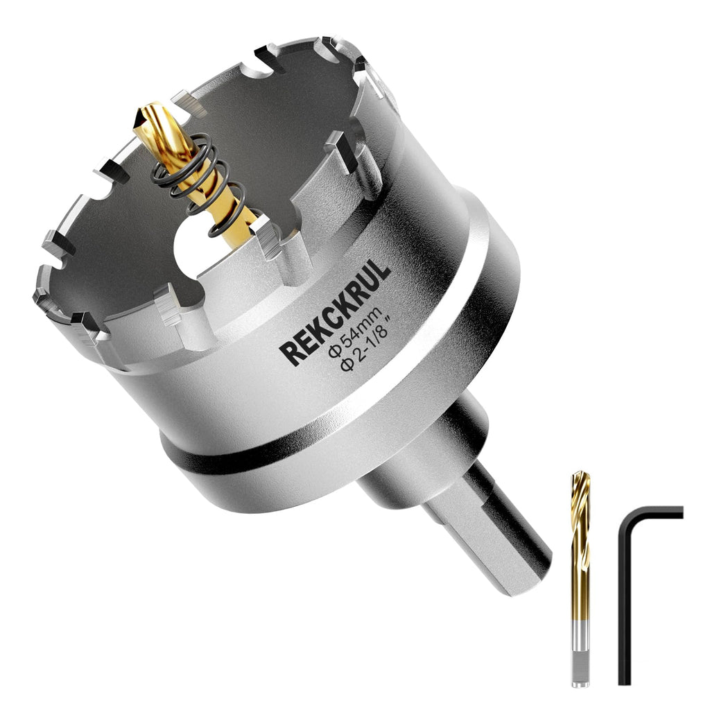REKCKRUL 2-1/8" (54mm) TCT Carbide Hole Saw Kit for Metal