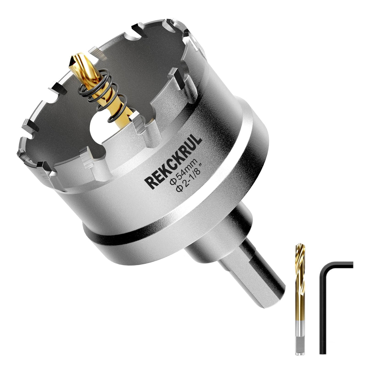 REKCKRUL 2-1/8" (54mm) TCT Carbide Hole Saw Kit for Metal