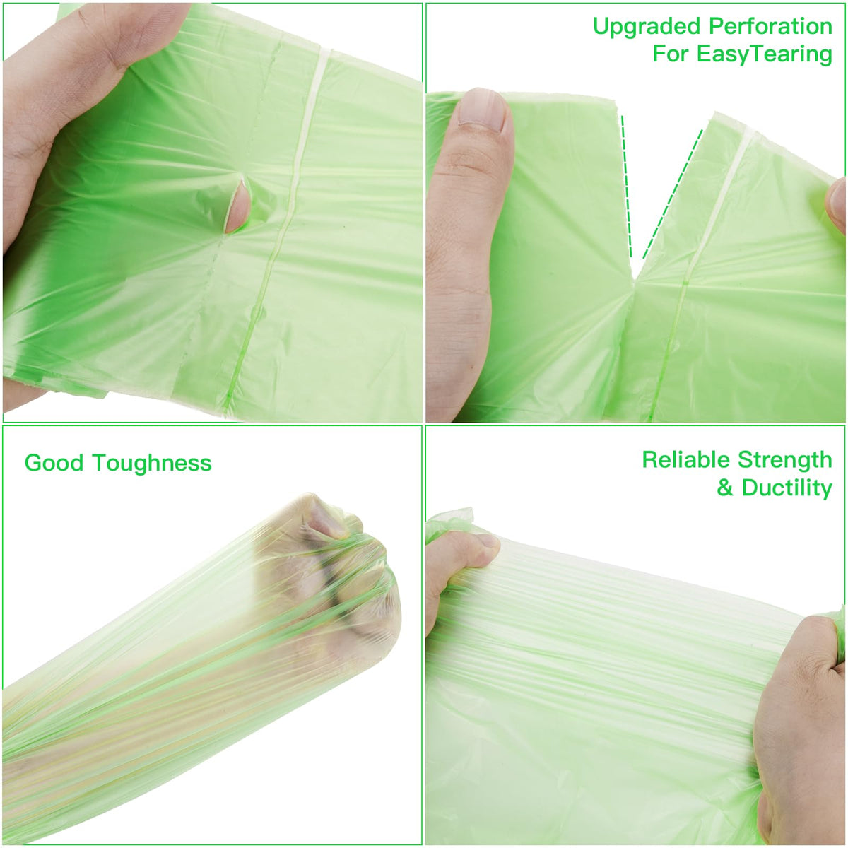 Compostable Trash Bags 2 Gallon - Bulk Mini Rubbish Waste Can Liners Unscented Strong Thick Biodegradable Tiny