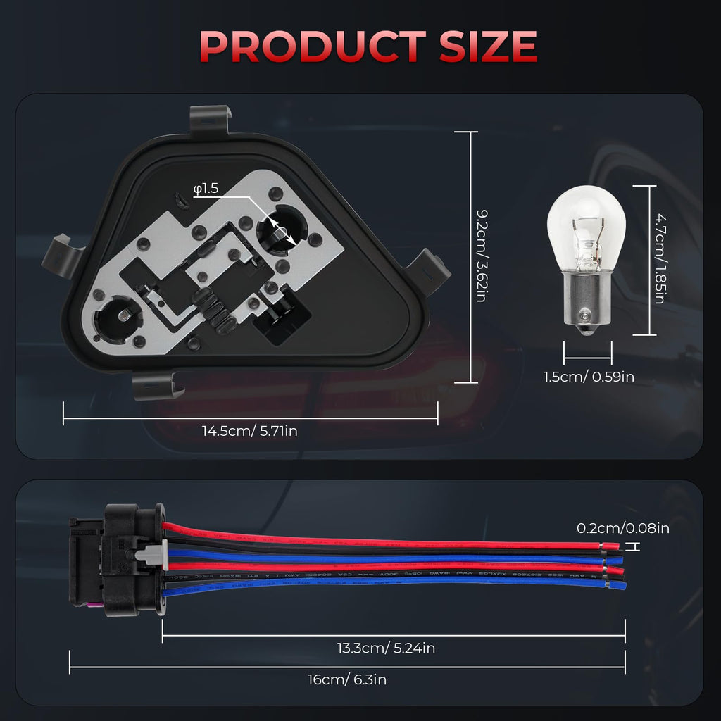 Dexepe Left Driver Side Rear Tail Light Lamp Holder Bracket Socket Panel Plug Connector Board with Harness and Bulbs Compatible with BMW 3 Series 320i 328i 335i 328d 2012-2015 Replace 63217313043