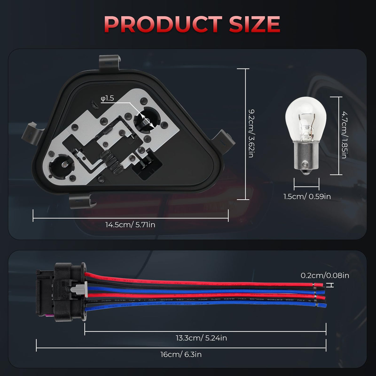 Dexepe Left Driver Side Rear Tail Light Lamp Holder Bracket Socket Panel Plug Connector Board with Harness and Bulbs Compatible with BMW 3 Series 320i 328i 335i 328d 2012-2015 Replace 63217313043