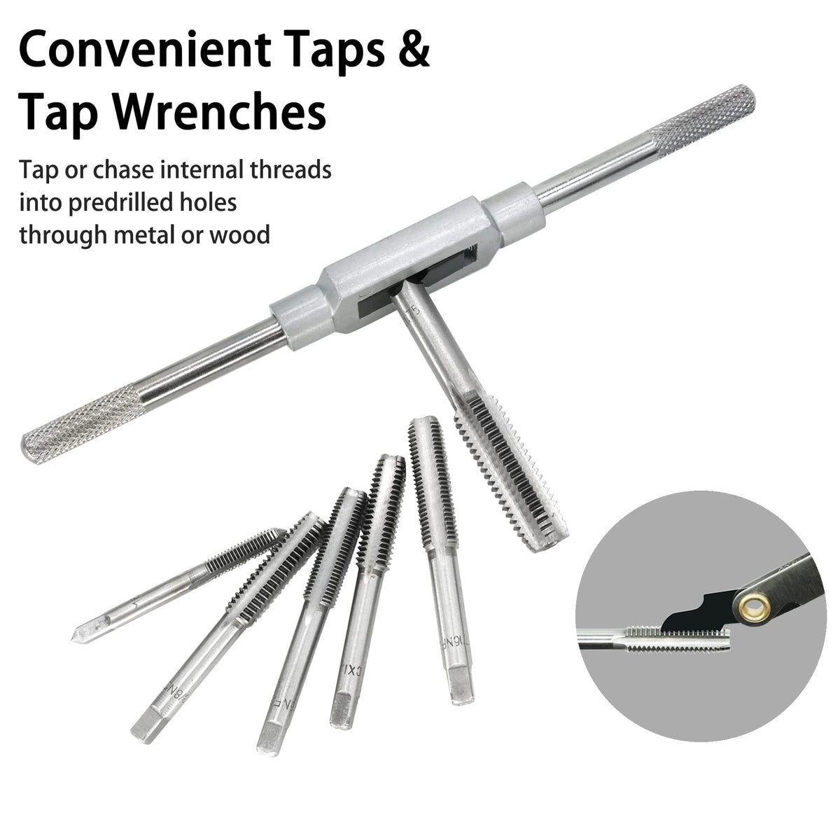 GMTOOLS 60PCS Tap and Die Set, Metric Standard Size M3 to M12, Threading Tool Set with Complete Accessories and Storage Case, Tap Die Kit for Threading and Rethreading Internal and External Threads