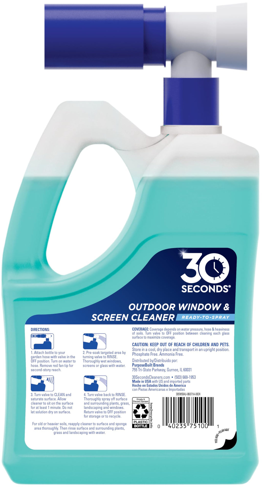 Outdoor Window Cleaner for Hose, Hose End Spray, 2 Pack