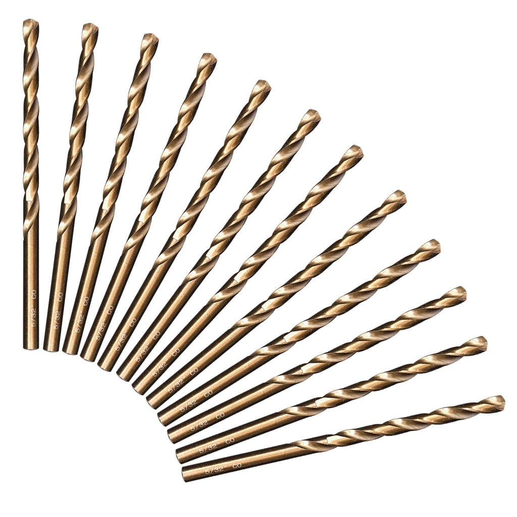 12pcs 5/32" Cobalt Jobber Drill Bit Set M35 HSS for Stainless Steel