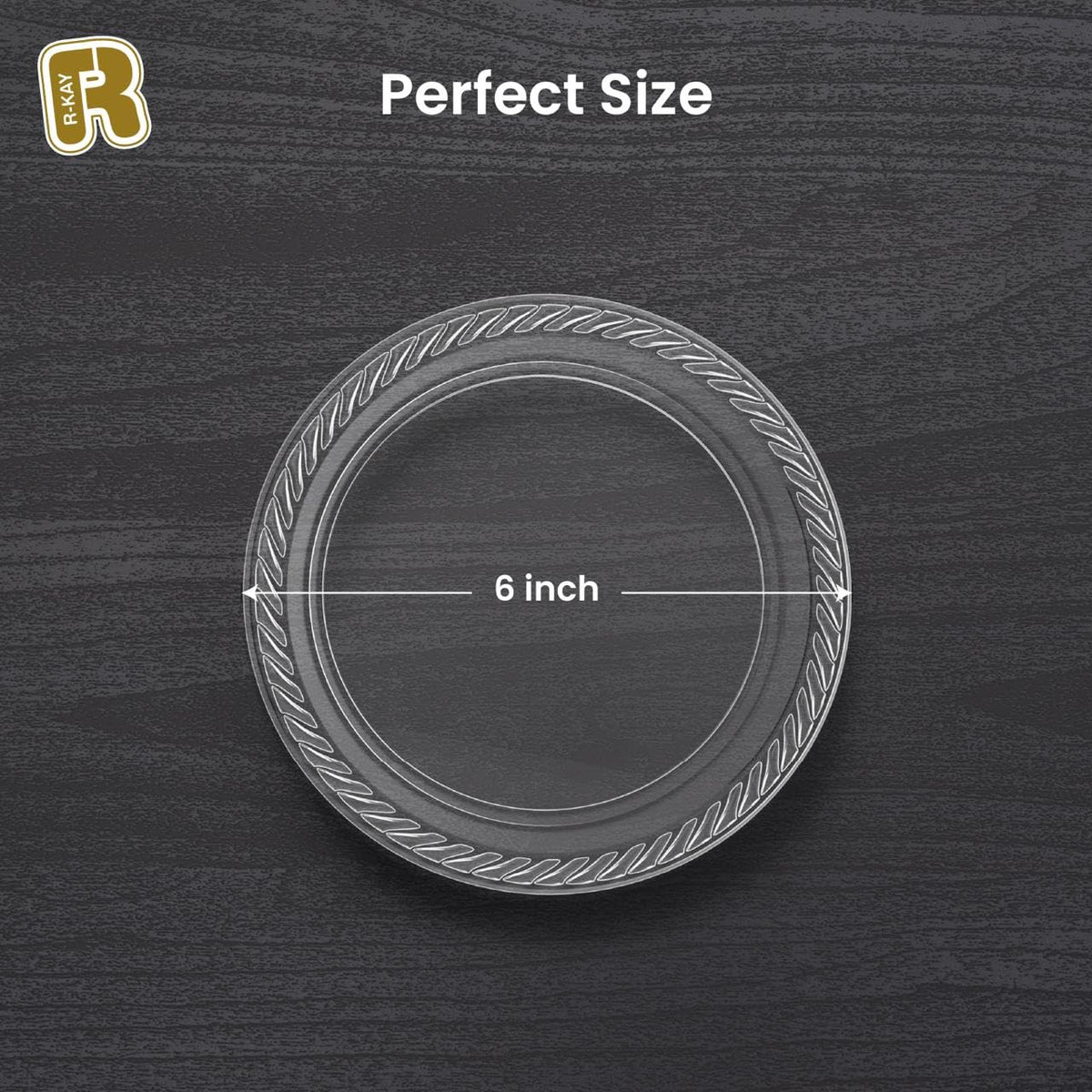 100 Pack 6 Inch Clear Plastic Plates - Heavy Duty Small Dessert Plates - Microwavable Small Appetizer Plates