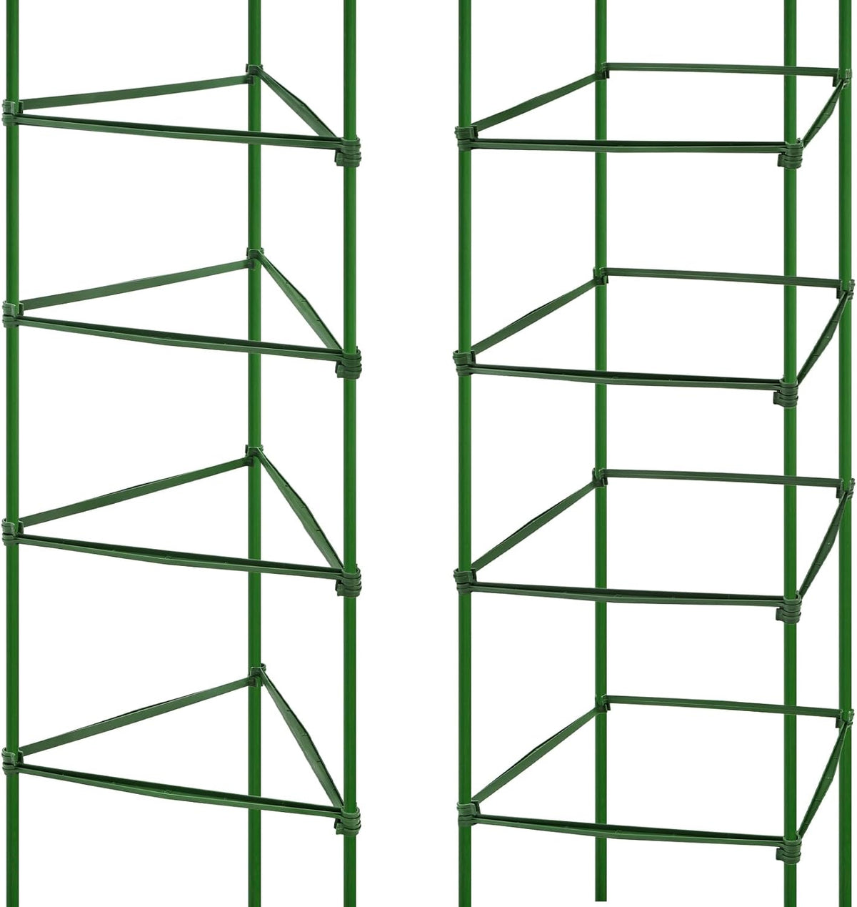 100 Pcs Plant Stake Arms for Tomato Cage, 11.8” Expandable Plant Supports Trellis Connector with 2 Buckles for 11mm