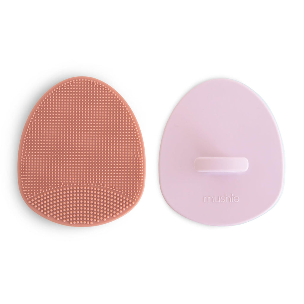 Baby Bath Cradle Cap Brush | Soft Silicone Bristles for Dry Skin, Eczema, & Cradle Cap Treatment | 2-Pack (Rose/Soft