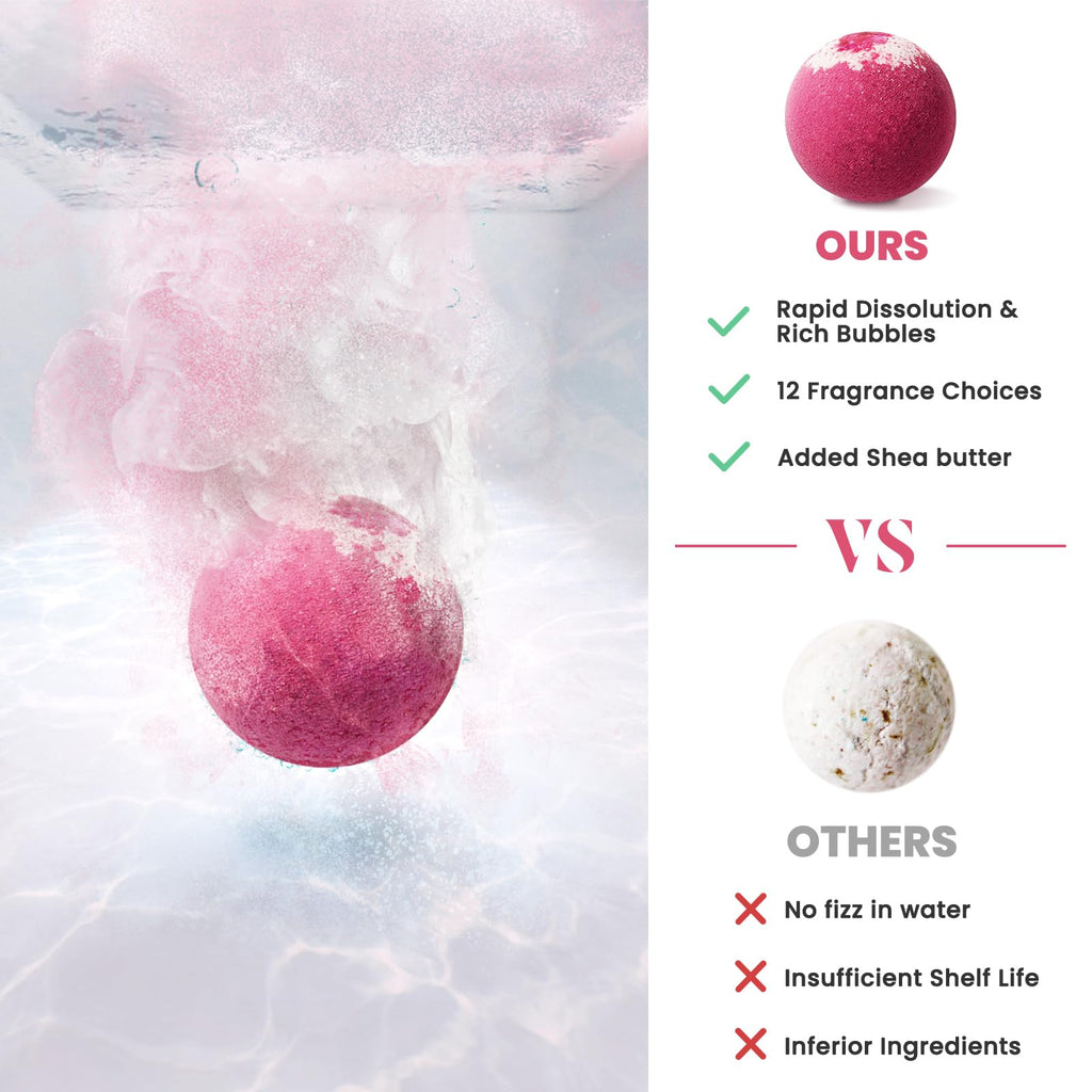 Bath Bombs for Women, Handmade Natural Bath Bomb with Shea Butter
