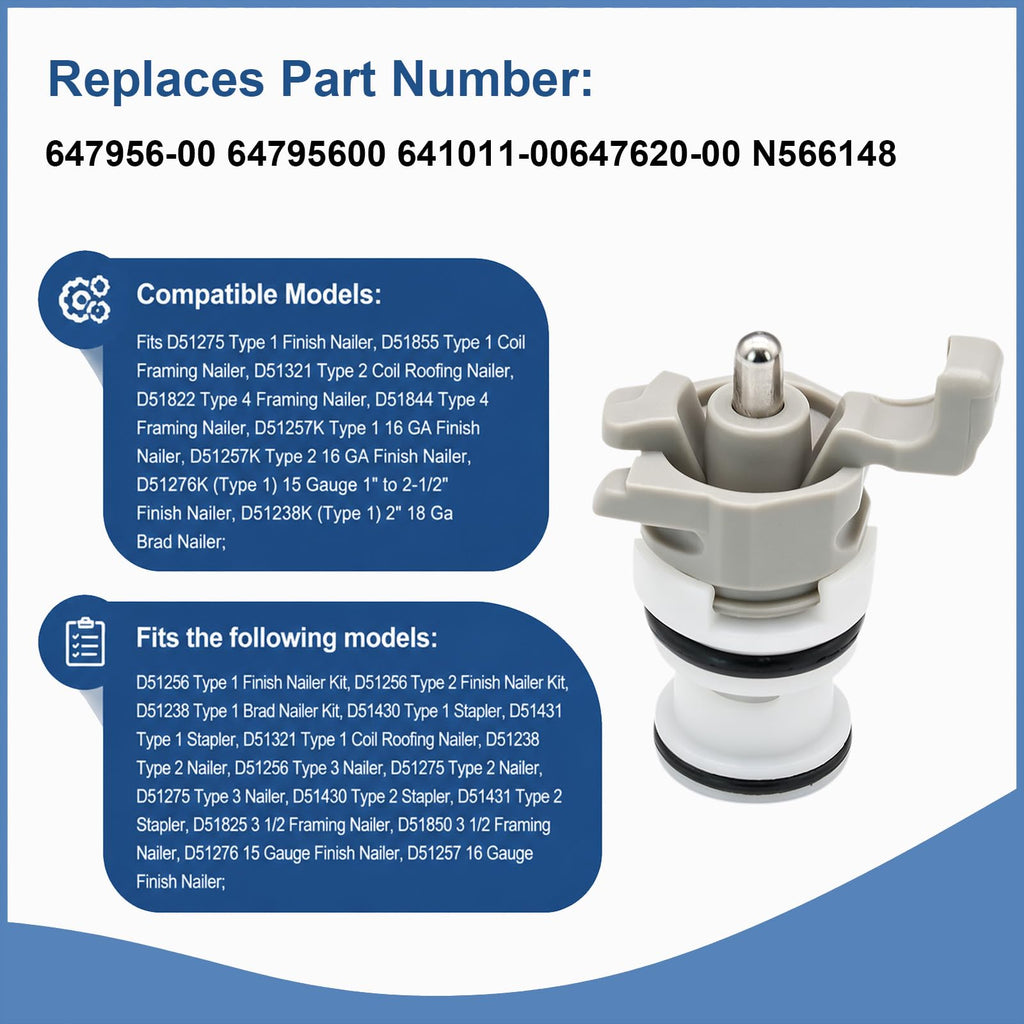 yrjns 647956-00 Trigger Valve Assembly for Porter Cable N566148 DA250C FN250C 641011-00 647620-00 Compatible with D51238 D51256 D51275 D51276 D51321 D51430