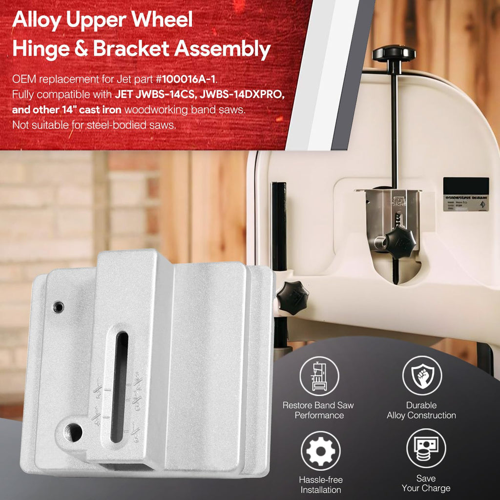 100016A-1 Alloy Upper Wheel Hinge & Bracket Assembly for Jet 14" Band Saw