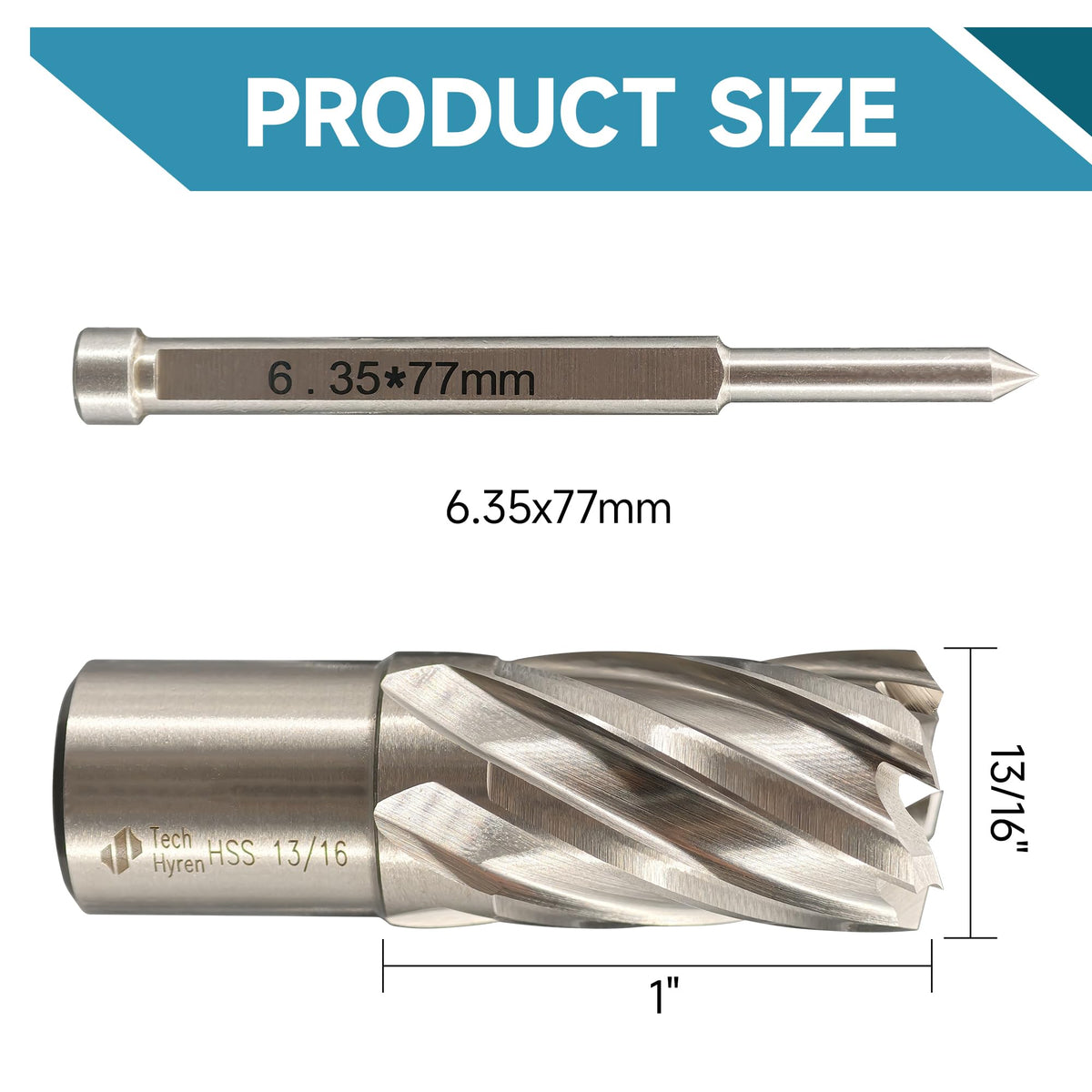 1PC M2 HSS Annular Cutter 13/16" Dia 1" Cutting Depth 3/4" Weldon Shank