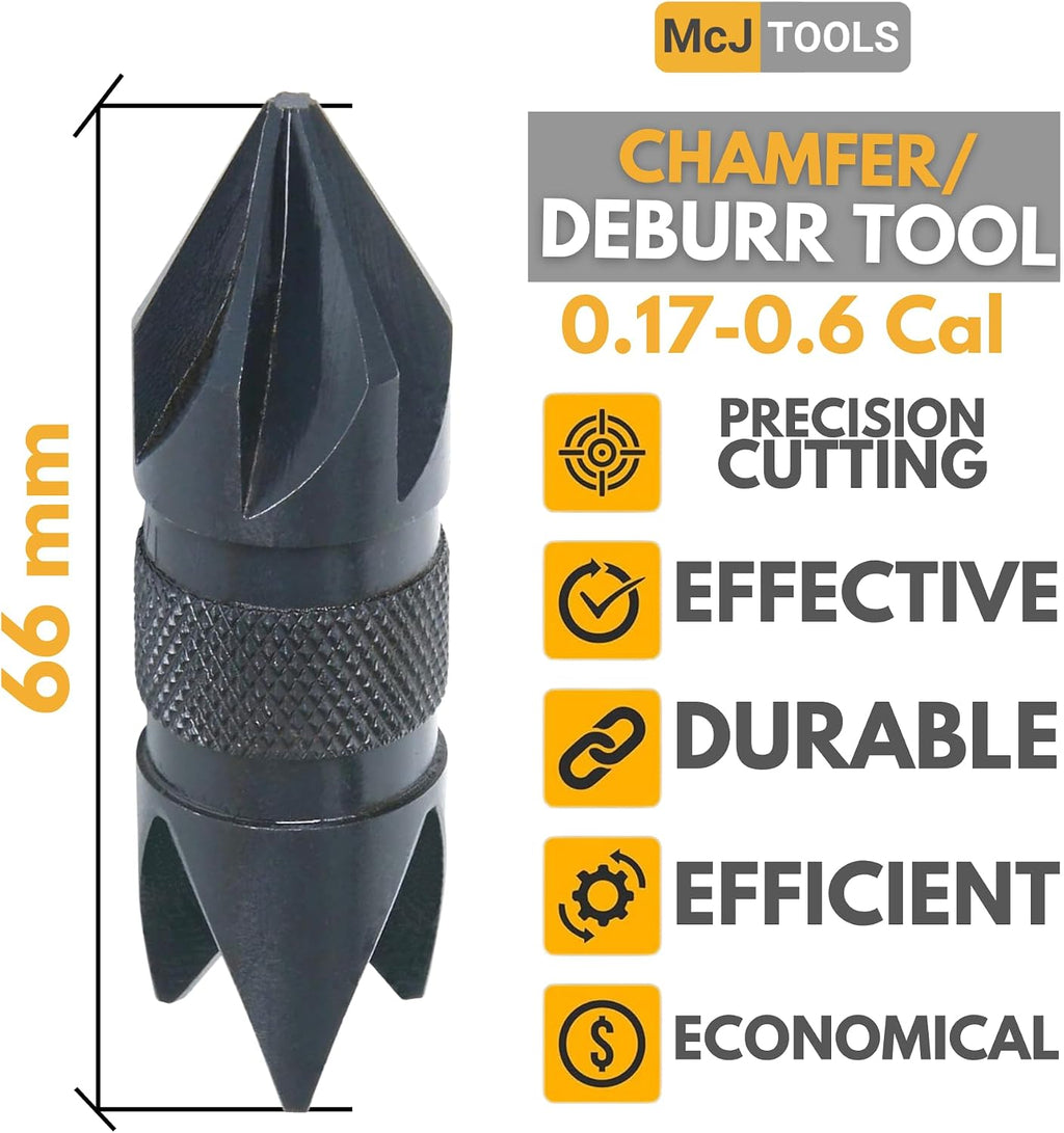 McJ Tools Reloading Chamfer Deburr Hand Tool 0.17-0.6cal