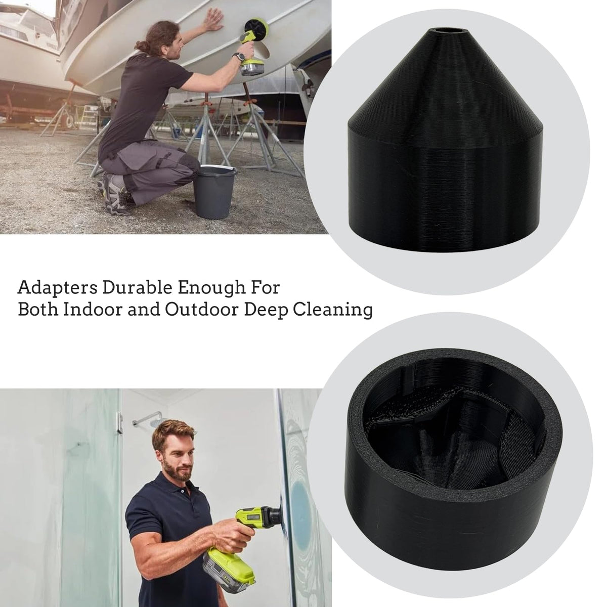 2pcs Triangle to Hex Bit Adapter for Ryobi Power Scrubbers Clean Attachment