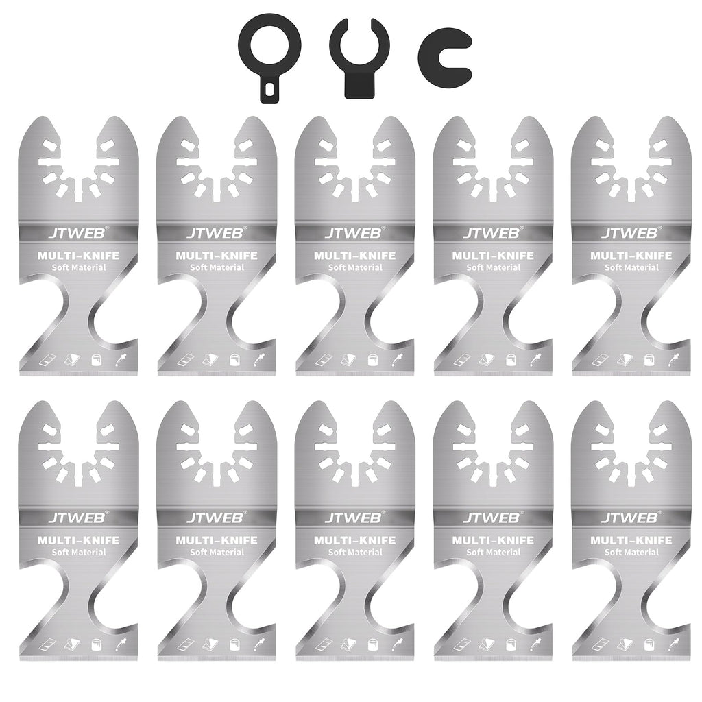Oscillating Multi Tool Hook Knife Blade Scraper, 10PCS Asphalt Shingle Cutter Tool for Cutting Soft Materials