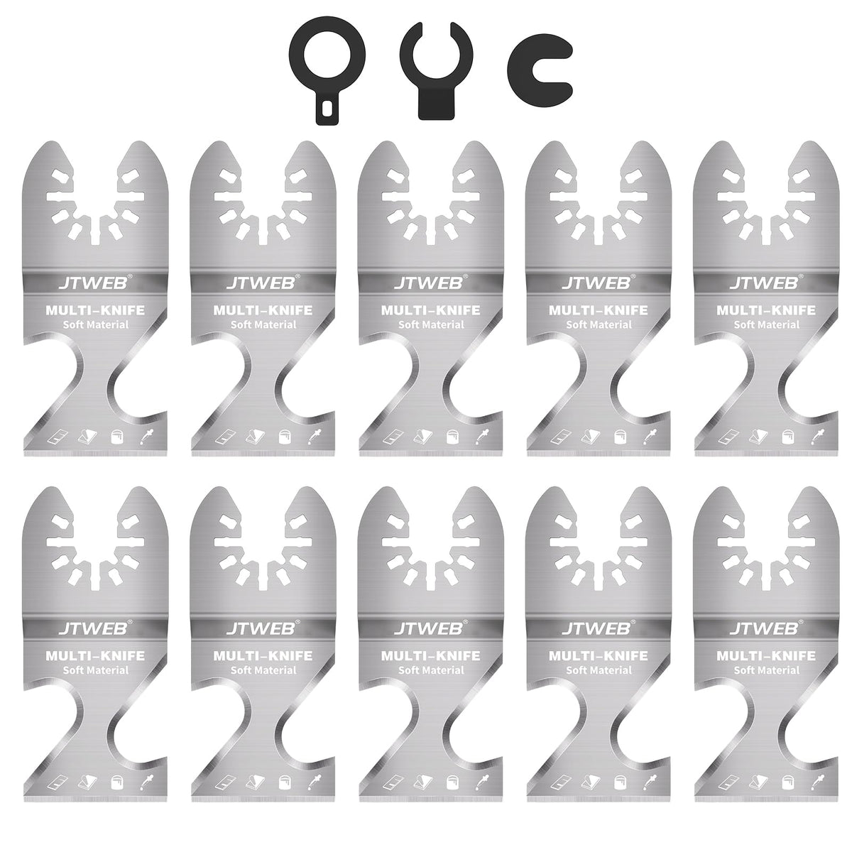 Oscillating Multi Tool Hook Knife Blade Scraper, 10PCS Asphalt Shingle Cutter Tool for Cutting Soft Materials