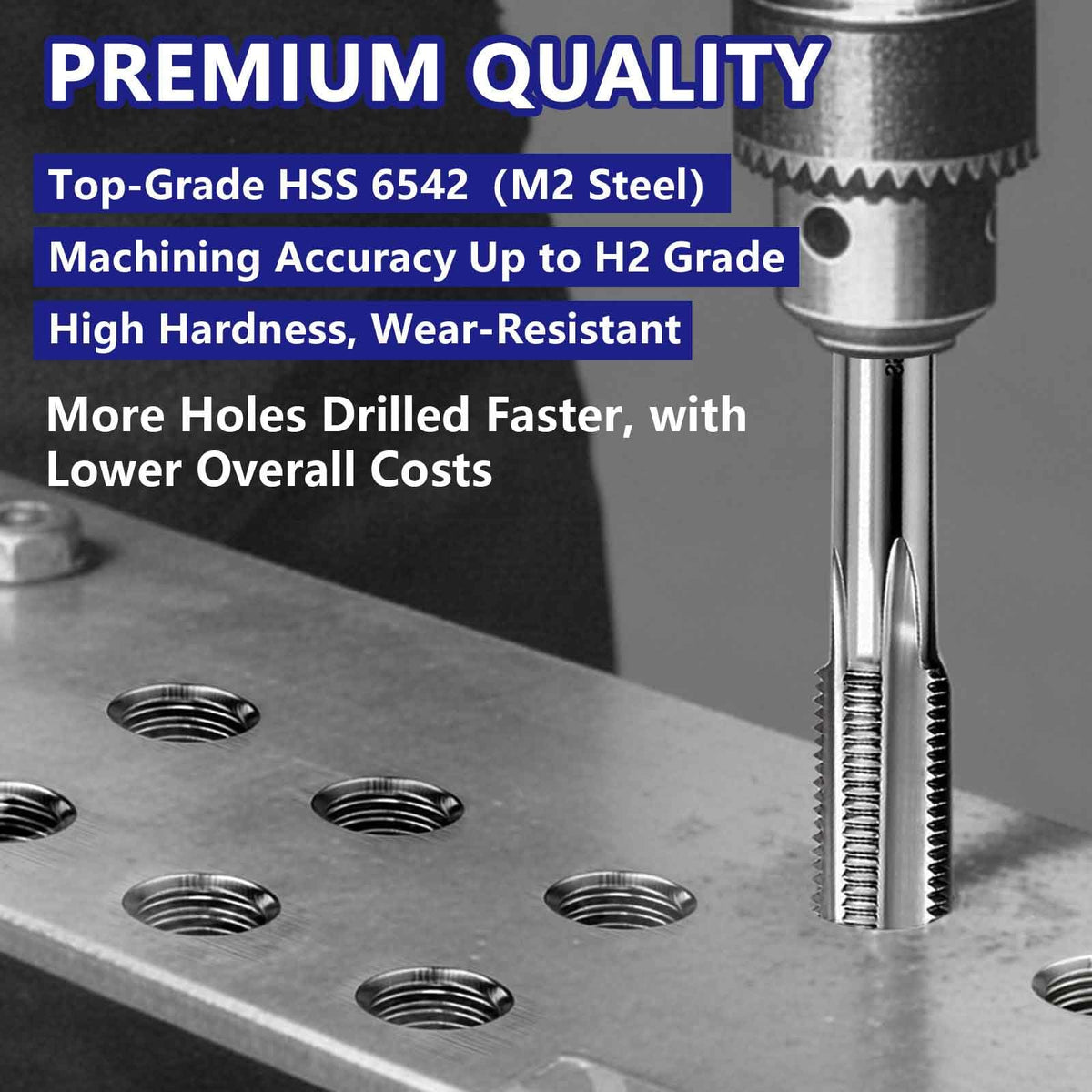 ATOPLEE M14x1.25mm Metric Tap, M2 HSS 6542 Right-Hand Thread Tap
