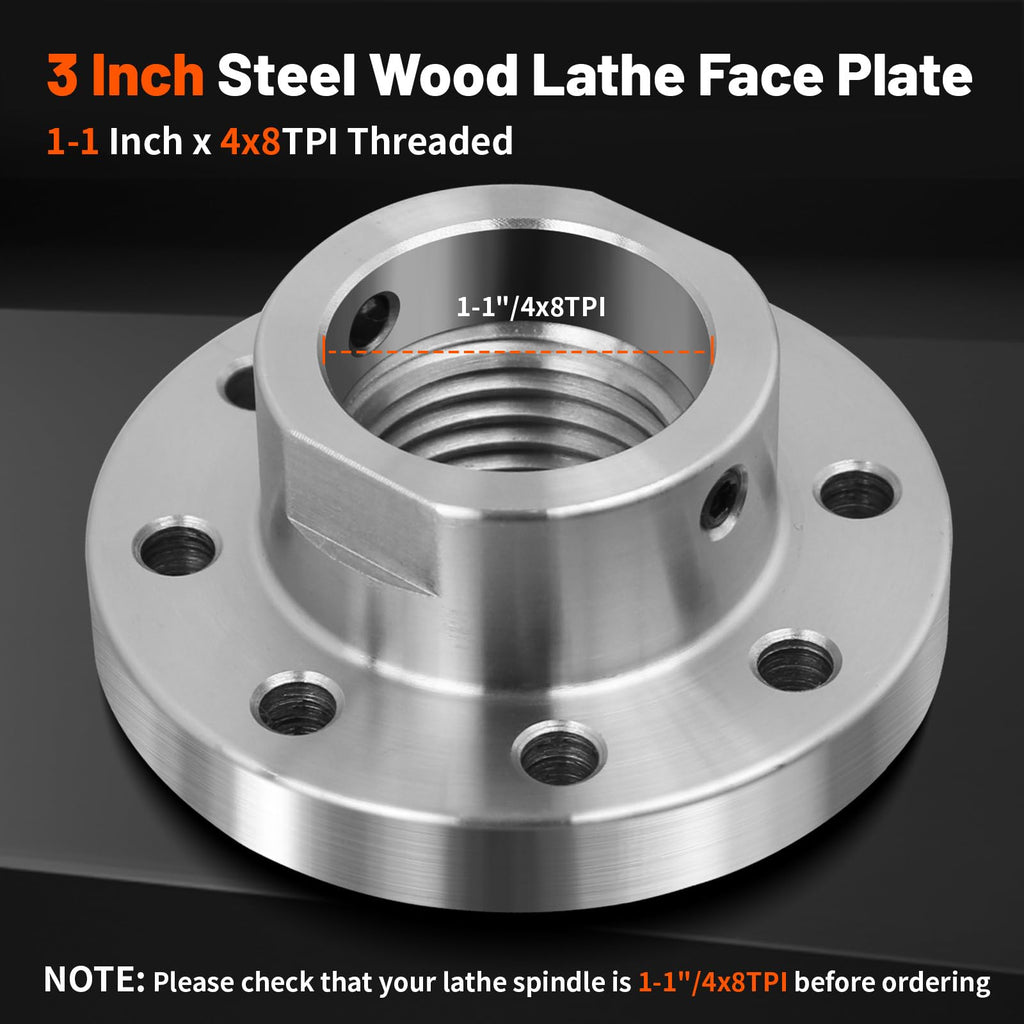 3" Wood Lathe Steel Faceplate,Faceplate for Wood Lathe
