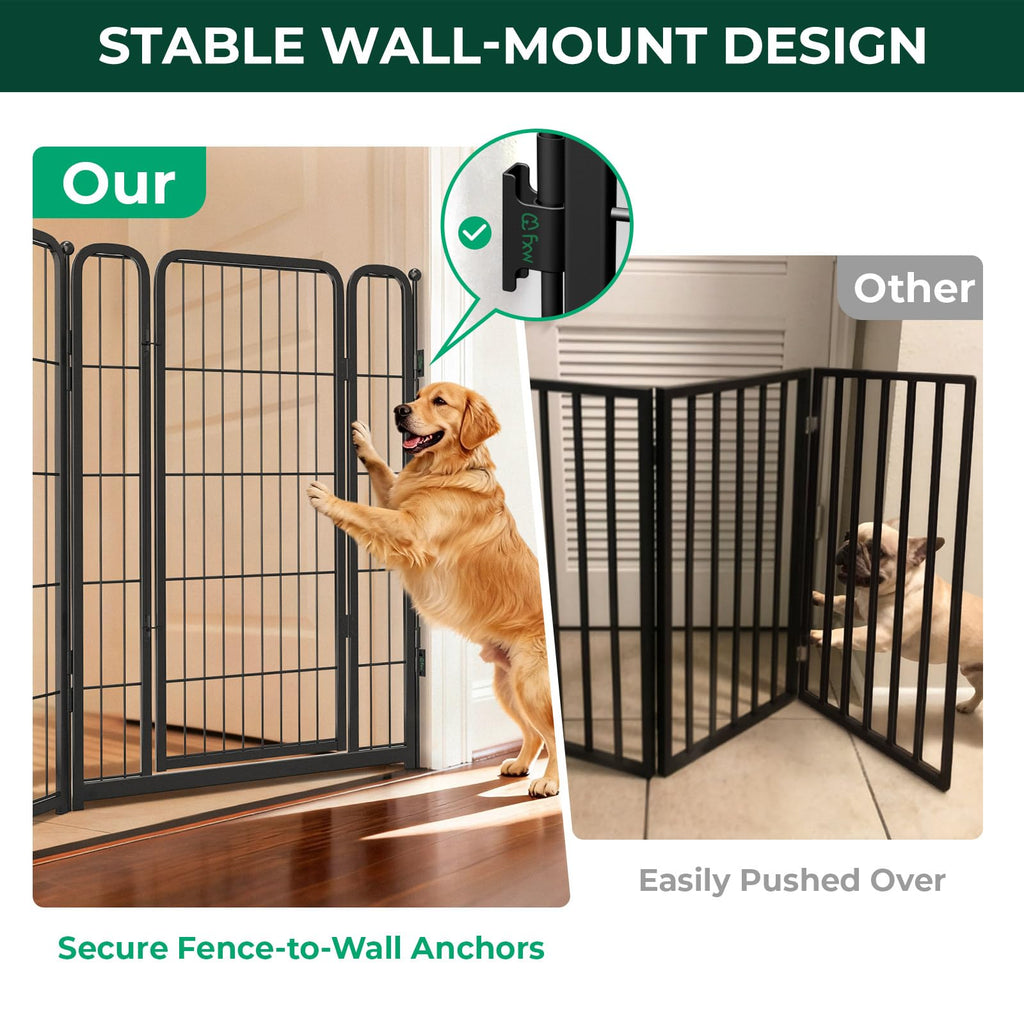 219" x 40" H Extra-Wide Adjustable Hardware/Pressure-Mounted Pet & Child Safety Gate with Dual-Lock Walk-Through Swing Door for Stairs, Hallways & Wide Doorways