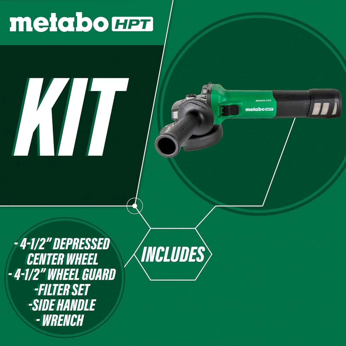 Angle Grinder | 4-1/2-Inch | 12 Amp | AC Brushless Motor | Variable Speed | 3-Position Side Handle | G12VE2