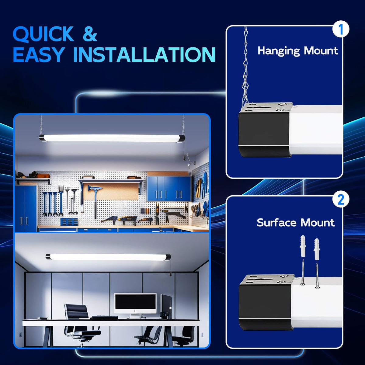 hykolity 4FT 120W LED Shop Light Linkable,13000LM(400w Equivalent)