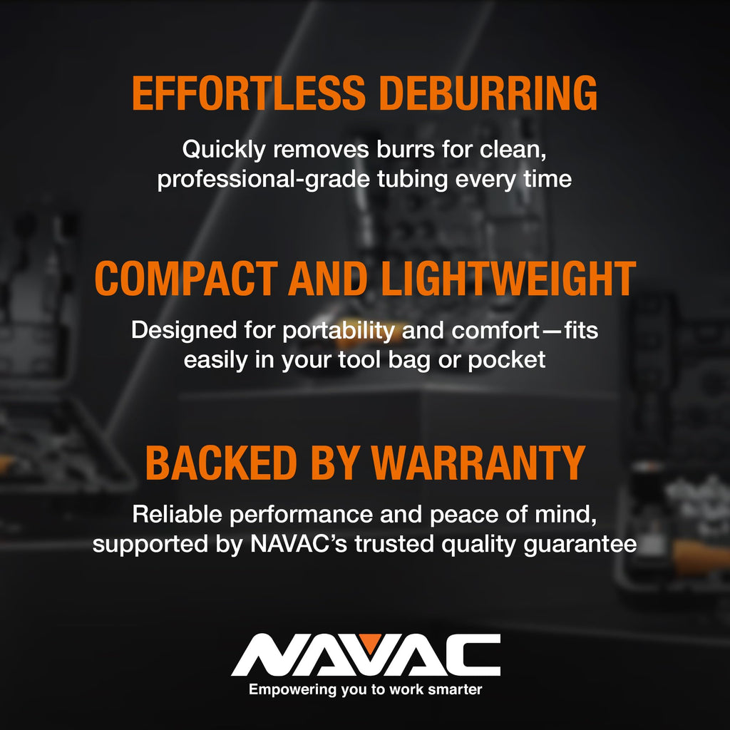 NAVAC NTD28 Copper Tubing Deburrer - Replaceable Blade, 2 Spares