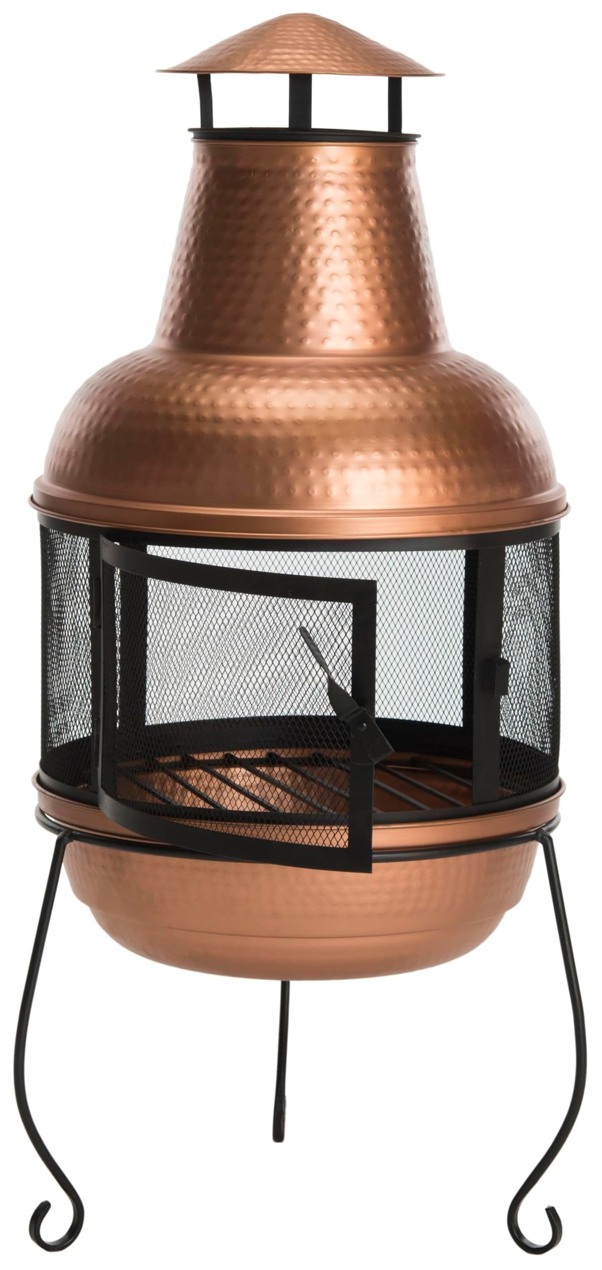 Outdoor Collection Lima Copper and Black Chiminea