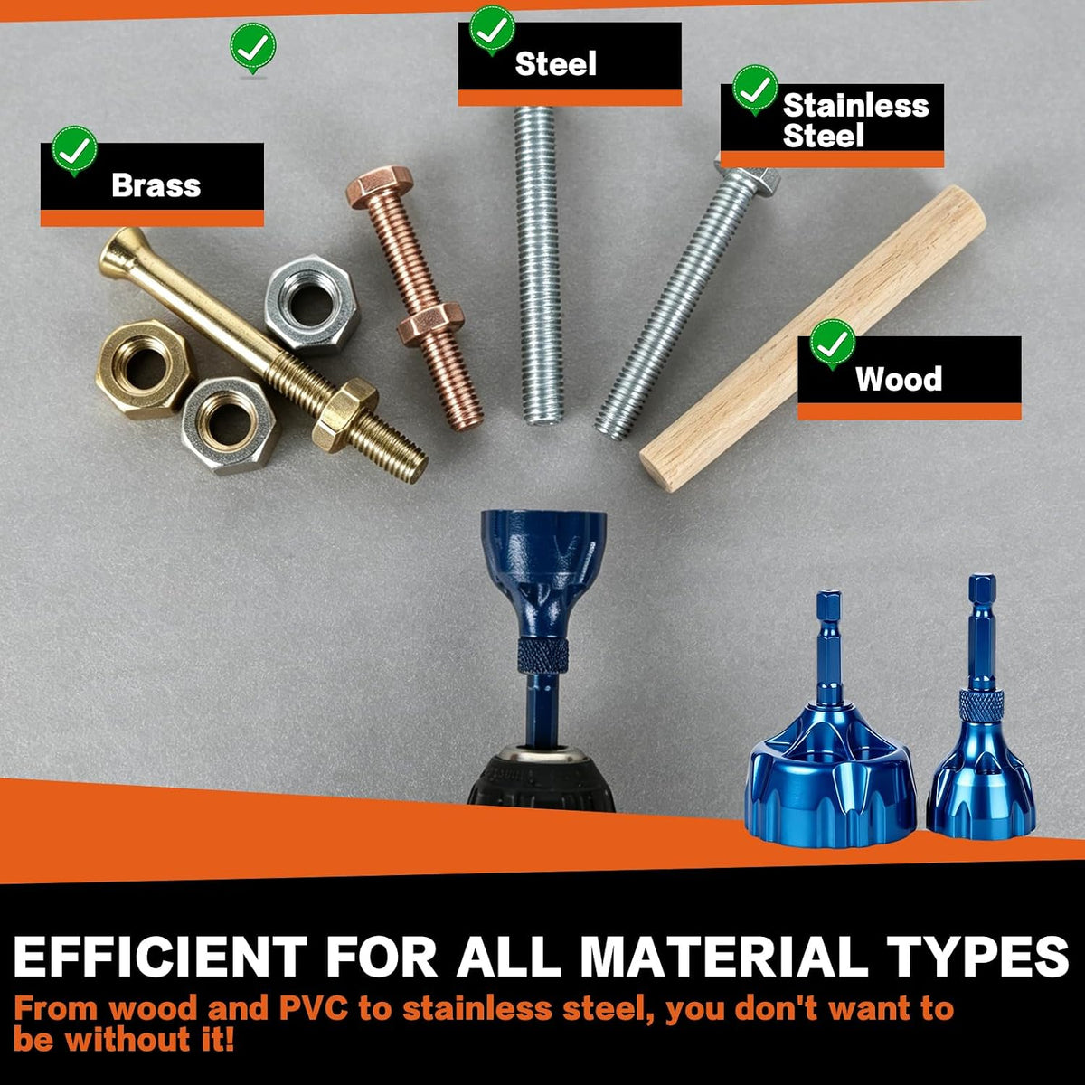 Heavy Duty Chamfer Deburring Tool, Deburring Drill Bit for Screws, Bolts Pipe, PVC, 3D Printing – 3‑20mm & 15‑35mm Dual Size, Premium Carbide Blades, Drill Attachment Burr Remover