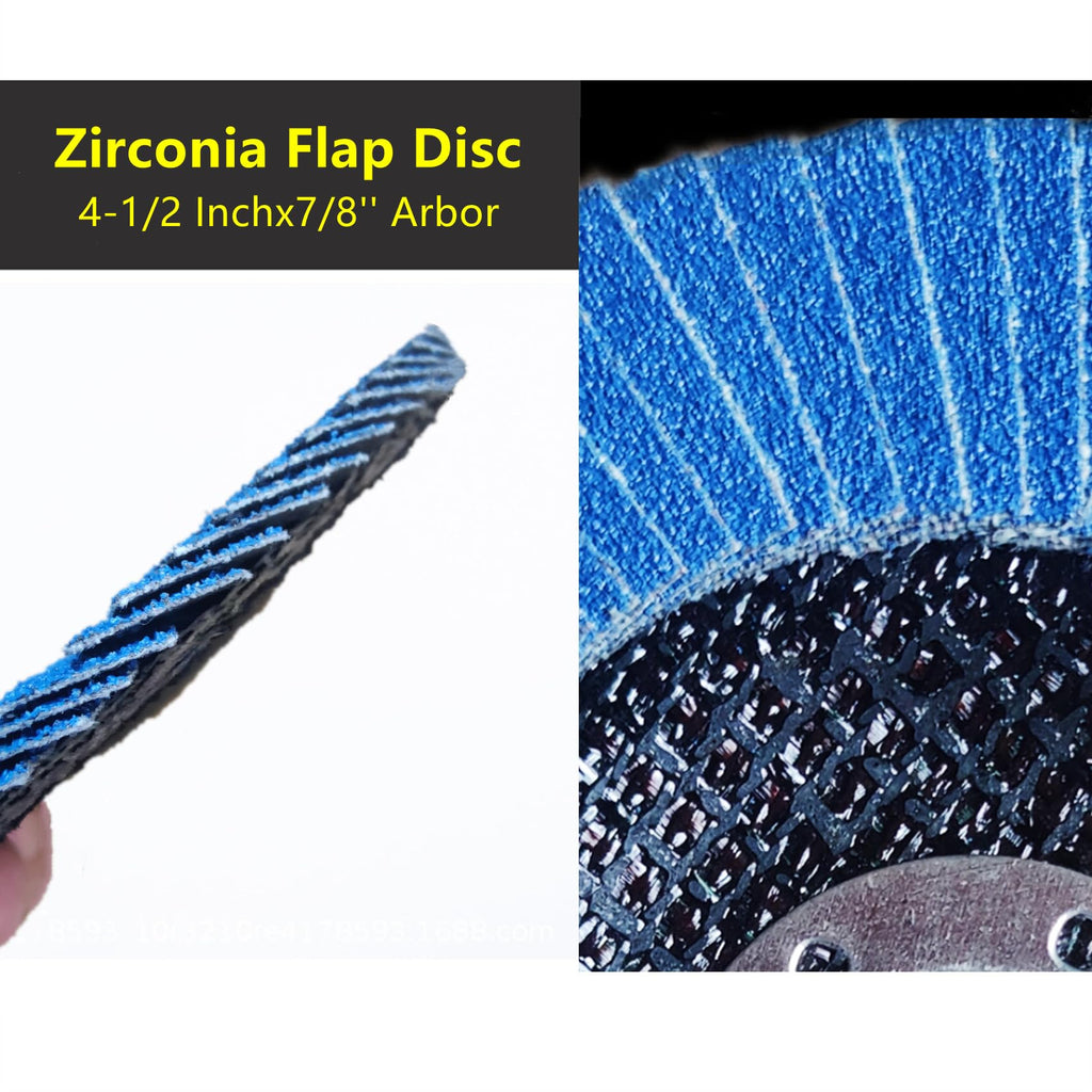 ROZZLOOM Zirconia Flap Discs 4 1/2 for Angle Grinder - 120 Grit Grinding Wheel, Sanding Disc with 7/8" Arbor - 4.5 Inch Flap Disc for Wood/Metal/Stainless Steel Sanding