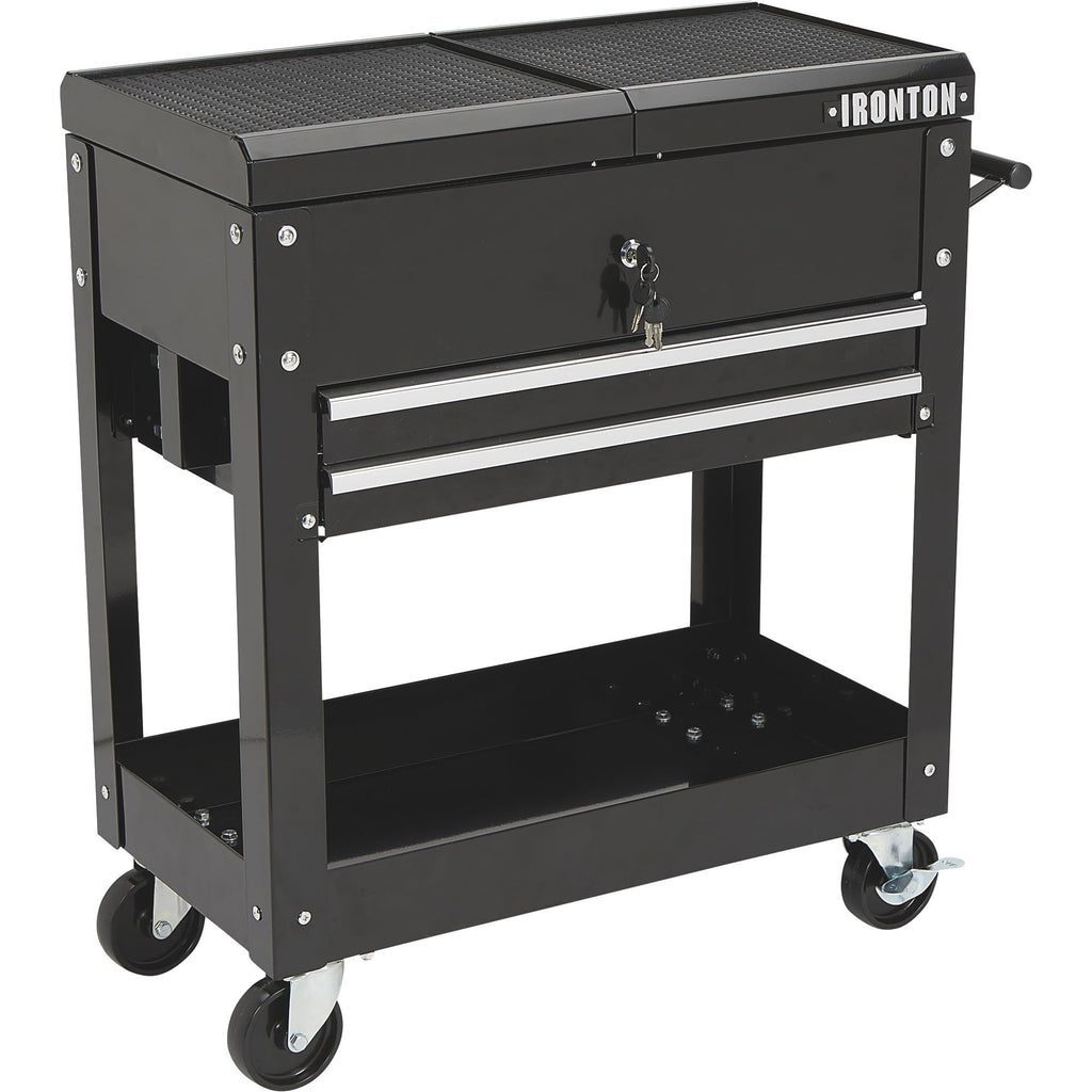 28in. 2-Drawer Rolling Tool Cart, 350-Lb., Locking Drawers