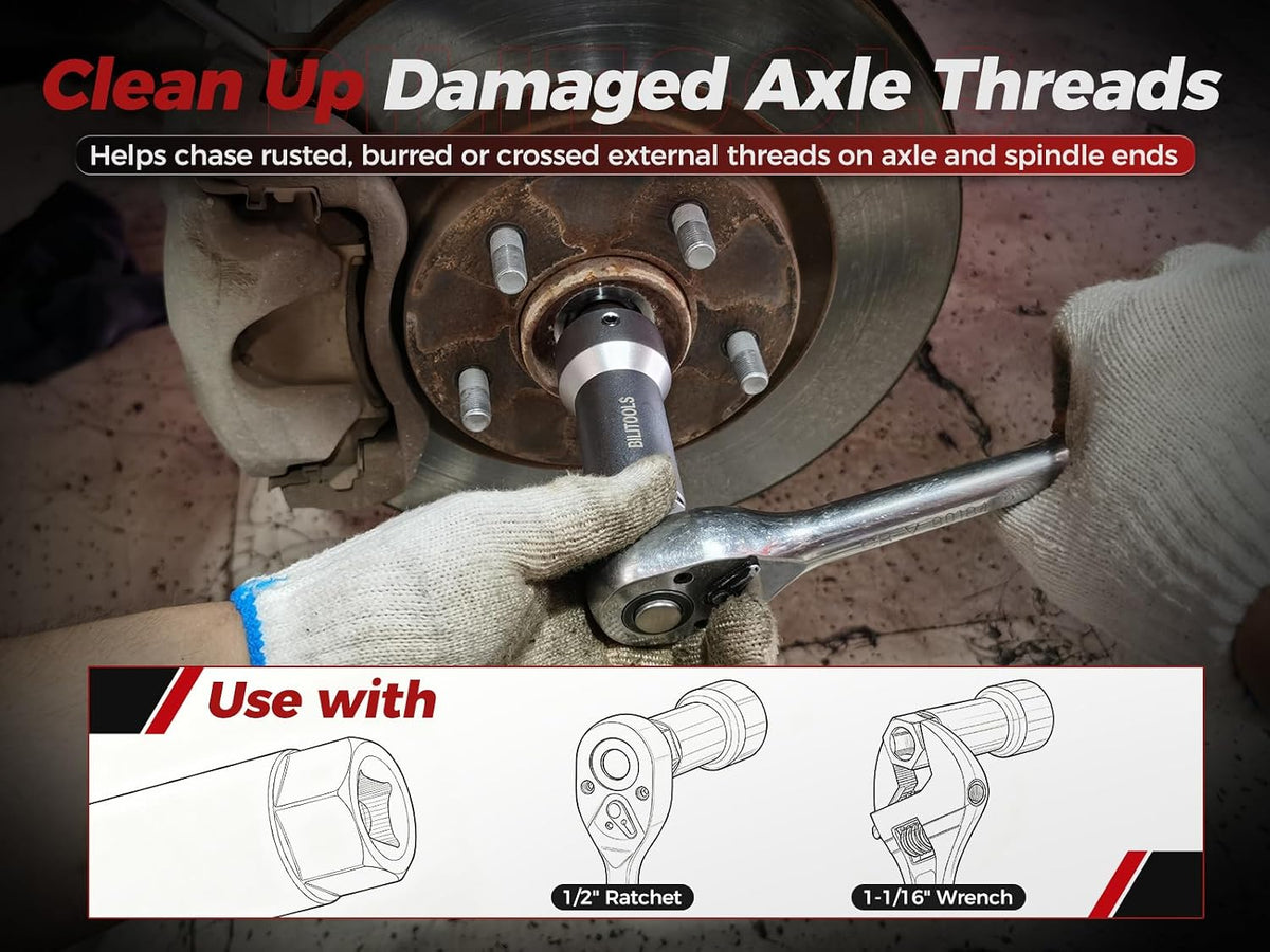 BILITOOLS 17-Piece Axle Nut Spindle Thread Chaser Set