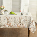 Easter Tablecloth 60 x 84 Inch Rectangular Beige Easter Bunny