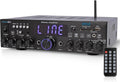 Wireless Bluetooth Home Stereo Amplifier- Multi-Channel, 200W Power Amplifier, Home Audio Receiver System w/ Optical/