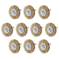 uxcell 1-1/2Inch Wire Wheel Brush Bench 1/4-Inch Shank Crimped Steel 10 Pcs