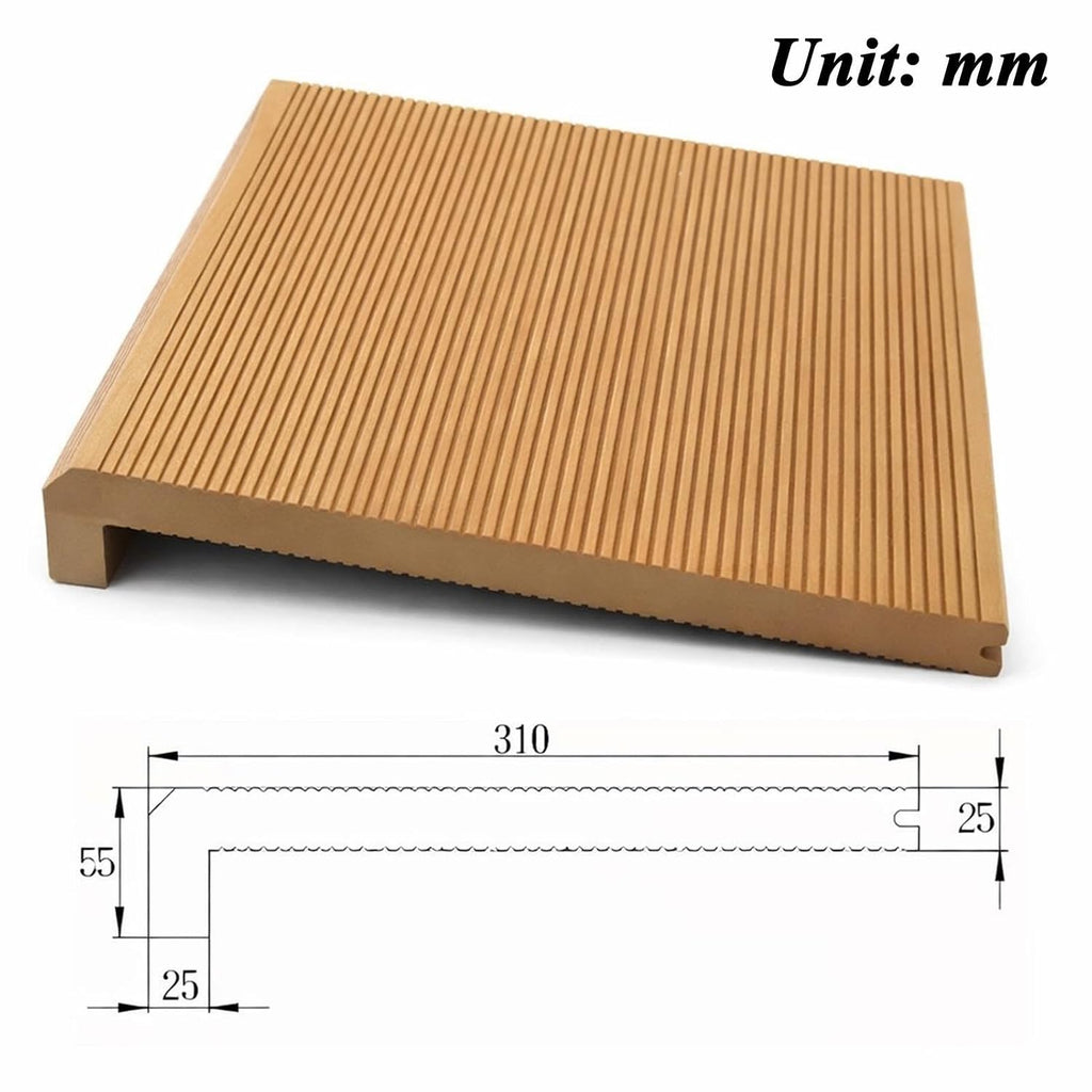 Wood Outdoor Stair Treads Non-Slip Waterproof Weather Resistant 12" W