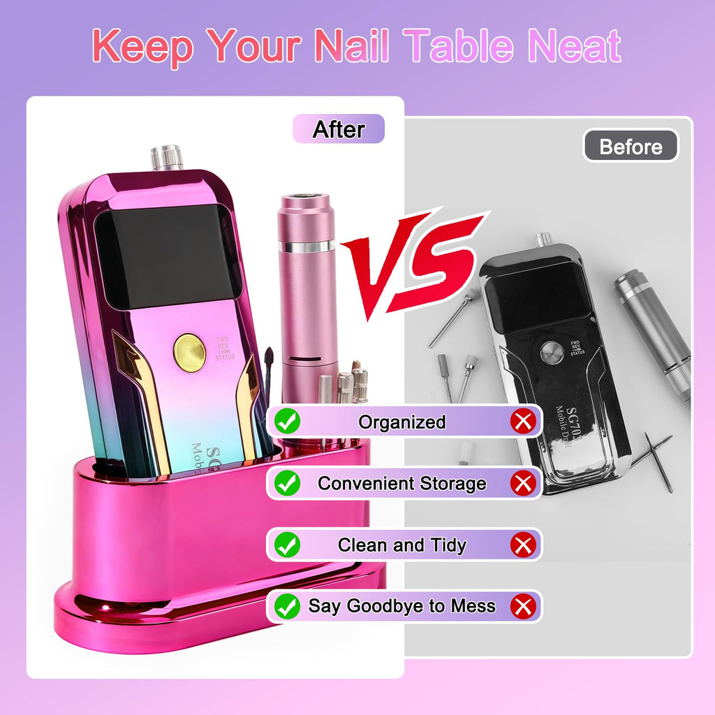 ANGNYA Nail Drill Machine Holder Efile Stand and Organizer Storage Box Case
