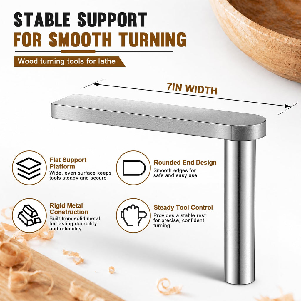 ElaraBerry 7'' Wood Lathe Tool Rest for Bowl Hollowing