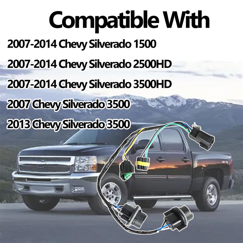 Headlight Wiring Harness Compatible with Silverado 2008-2014