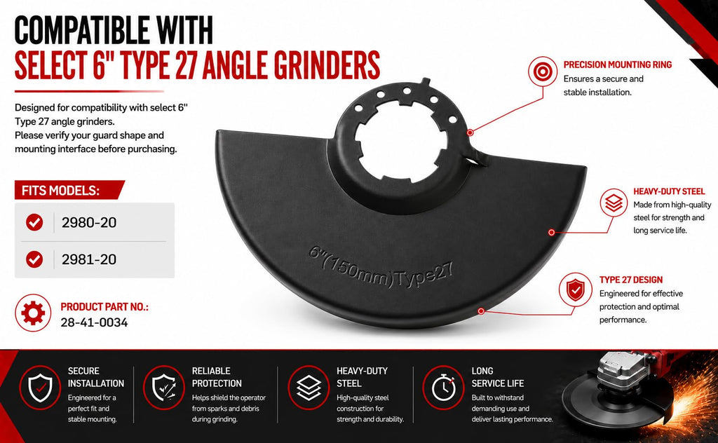 28-41-0034 6 in T27 Guard Compatible with Milwaukee Grinder