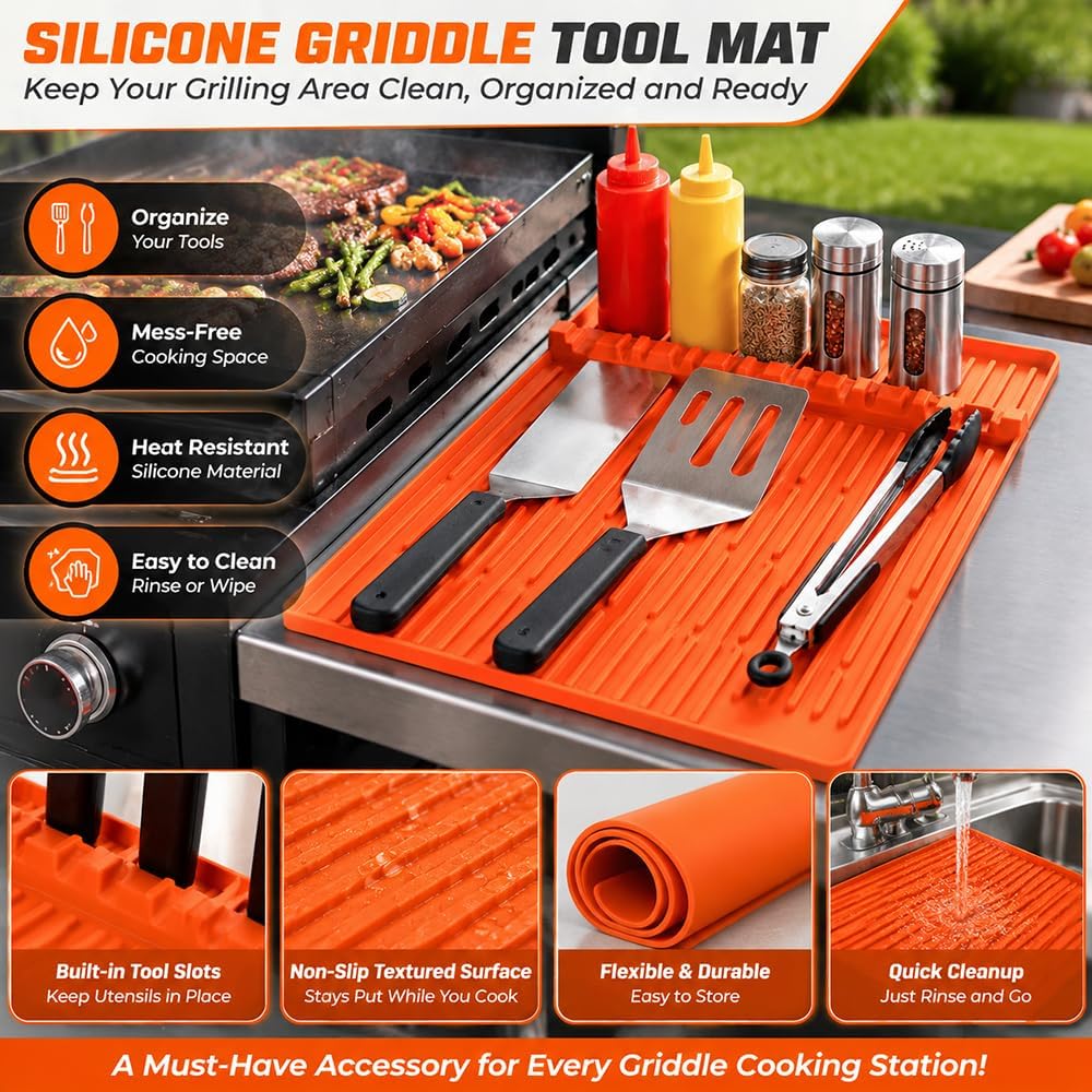 Silicone Griddle Mat for Member's Mark 36" 4 Burner Propane Griddle, Non Stick Grill Mat for Outdoor Cooking