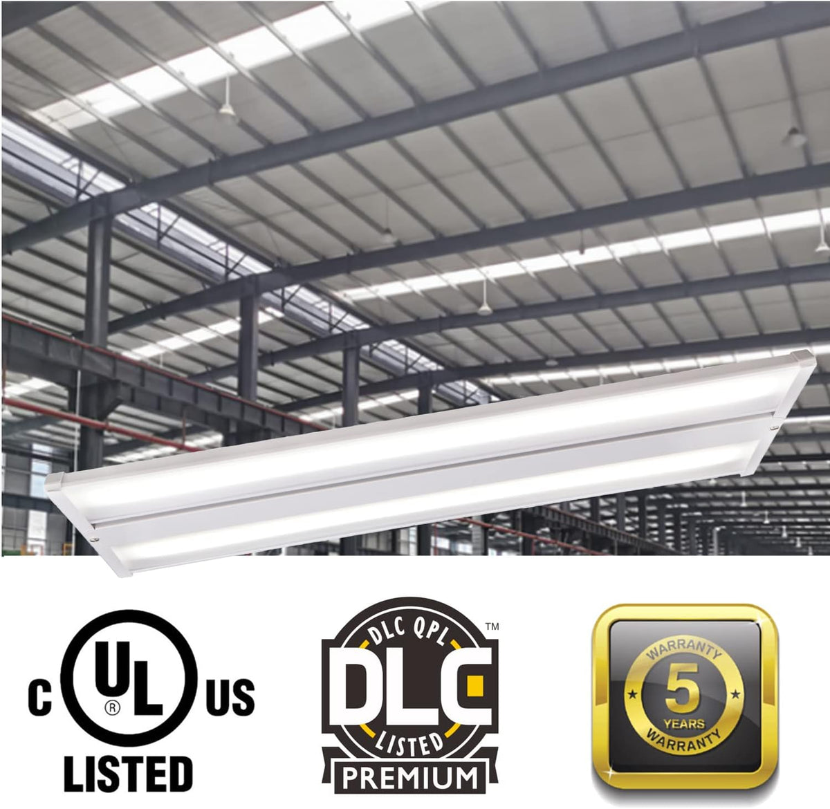 165W LED Linear High Bay Light Fixture, 2FT 22280LM(135LM/W) 5000K Daylight LED Workshops Light,100-277V, 0-10V Dimmable UL Warehouse Lighting for Exhibition Hall, Supermarkets, 5 Years Warranty