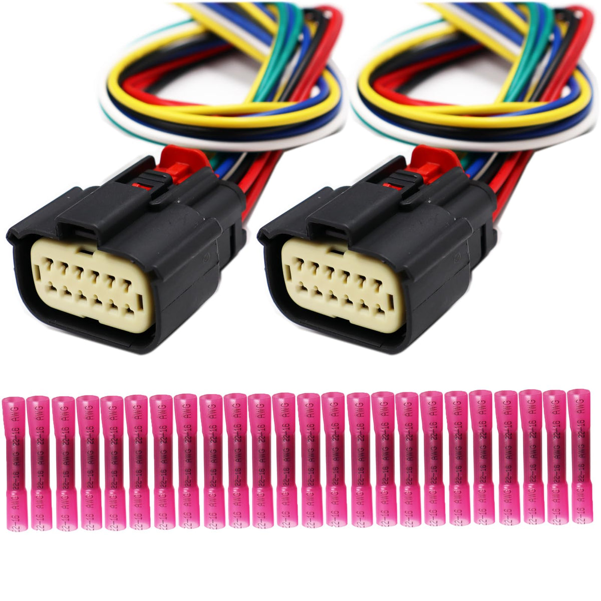 LIZAPUS 2Pcs 12 Pin Headlights Connector Compatible with Ram 3500 2019-2024