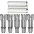 HeeHoo 5Pcs 28 mm TCT Annular Cutter 35 mm Depth x 3/4" Weldon Flat Shank