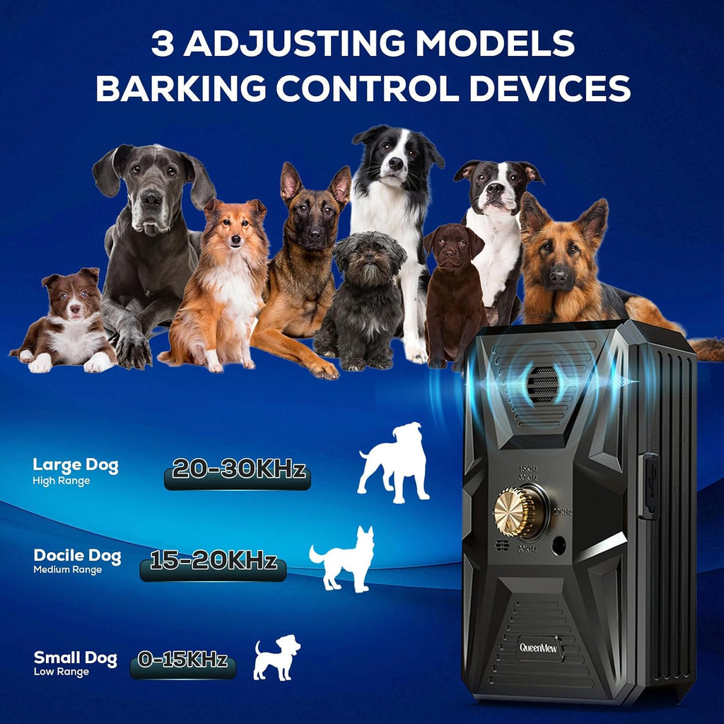Anti Barking Devices, Auto Ultrasonic Dog Bark Deterrent Devices with 3 Modes, Rechargeable Bark Box Barking Control