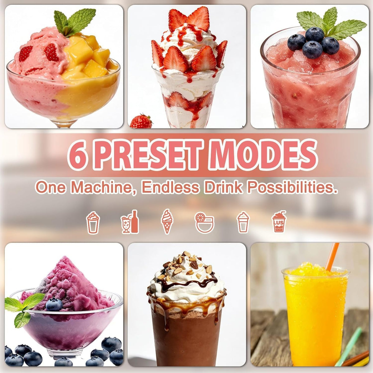 Slushie Machine for Home - 88oz Frozen Drink Maker Slushy Maker & Soft Ice Cream Maker, 6 Preset Programs| Slushie