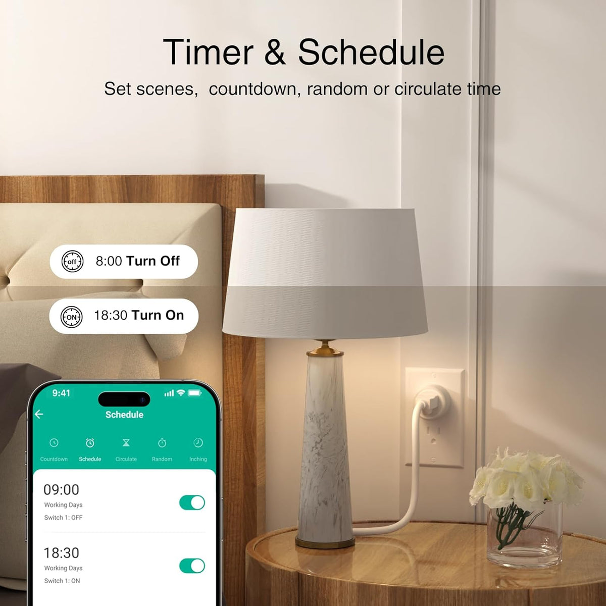Plug, WiFi Smart Plugs Work with Alexa and Google Home, Smart Outlet Timer with APP Remote Control, 2.4GHz Wi-Fi