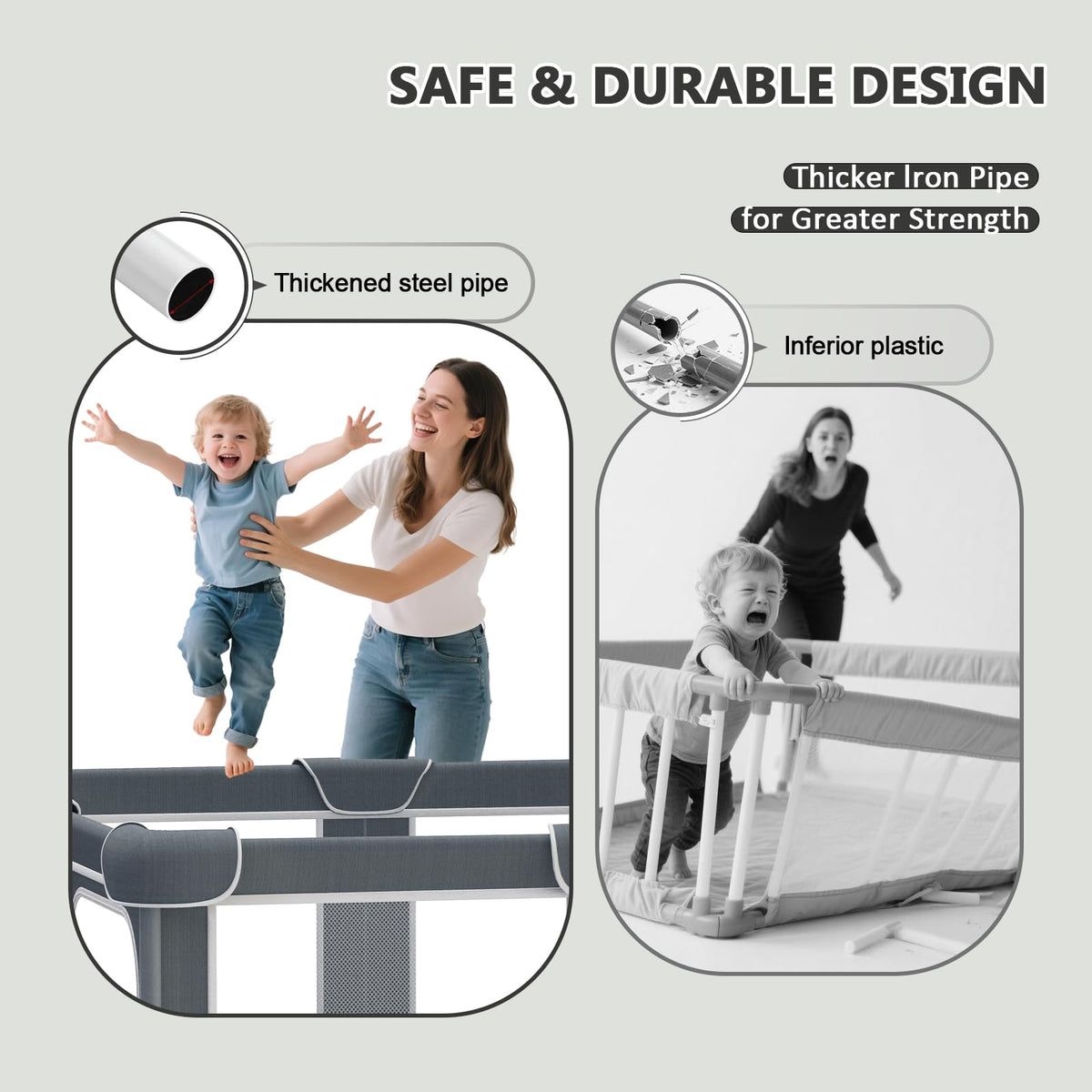 71" x79" Modular Foldable Baby Playpen & Safety Activity Yard with Locking Walk-Through Gate for Infants & Toddlers
