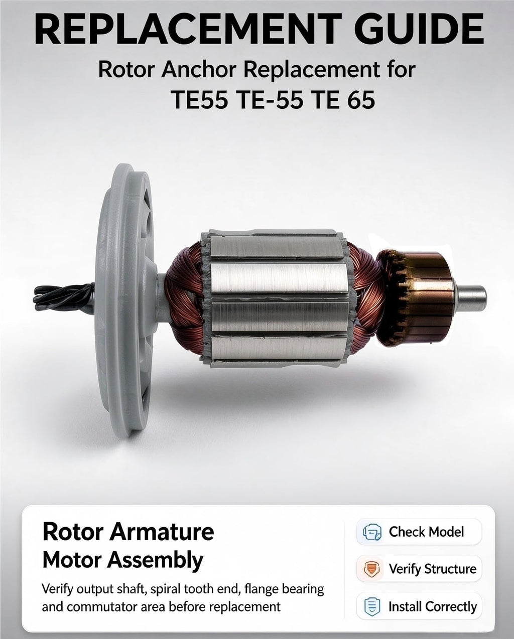 Armature Rotor Anchor Motor Compatible With Hilti TE55 Parts